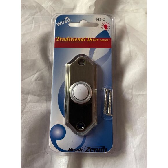 Heath/Zenith Wired Lighted Pewter Finish Doorbell Push Button 923-C - Picture 1 of 15